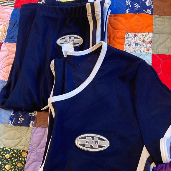 Jogger Suit Top & Bottom, Size 8-10, Blue & White - Picture 13 of 16